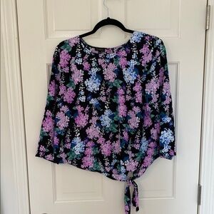 Talbots Floral Tie-Front Women's Top Medium